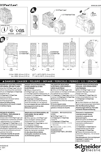 schneider施耐德GV3 P..1_L..1 - Everlink circuit breaker without downstream terminal block